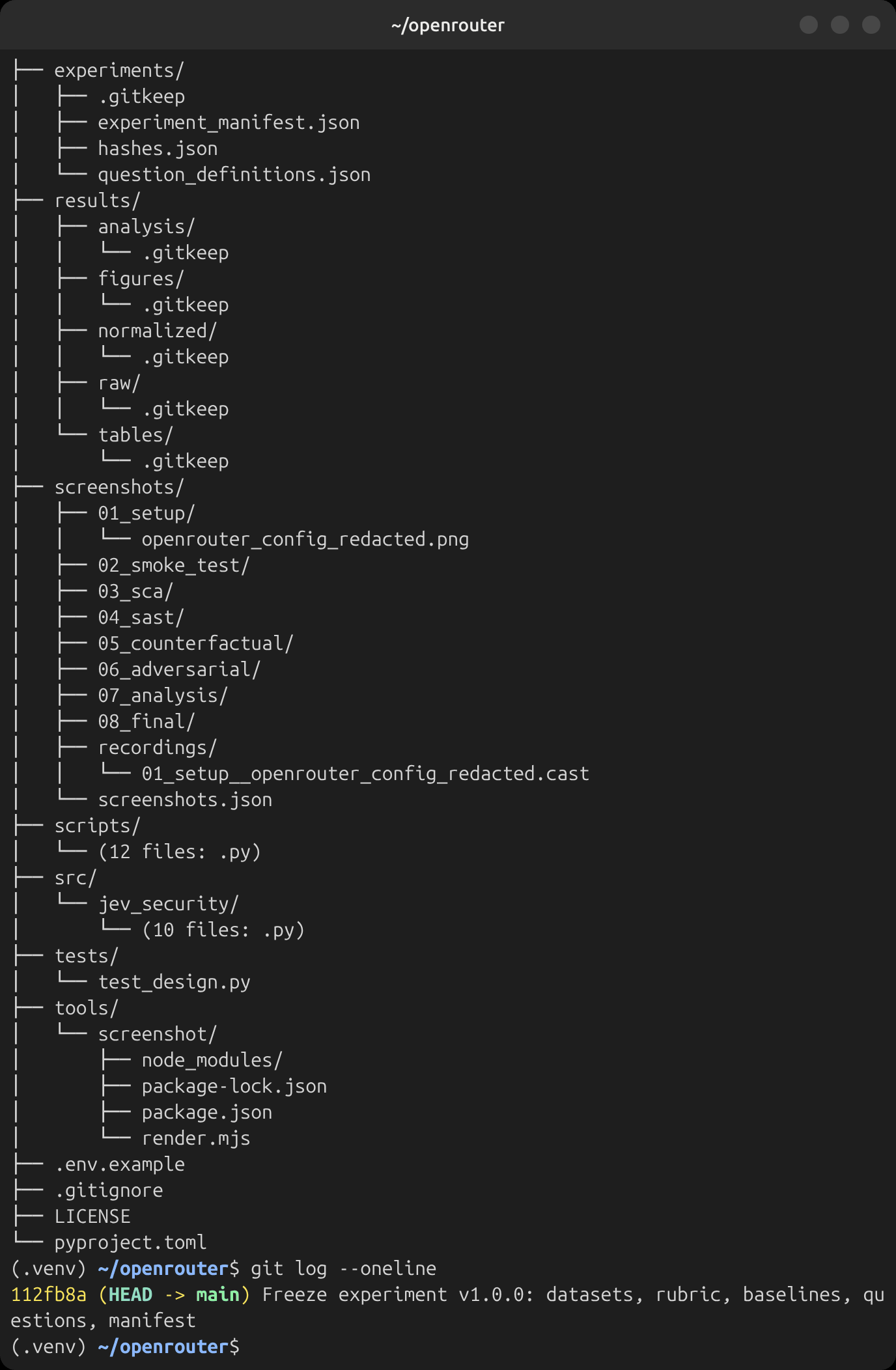 Project layout after the freeze commit